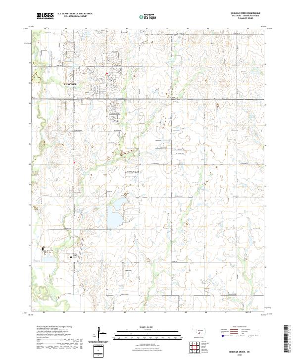 Ninemile Creek, OK — USGS 7.5-minute topo (2022)