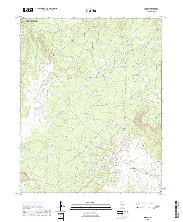 Sawmill, AZ — USGS 7.5-minute topo (2021)