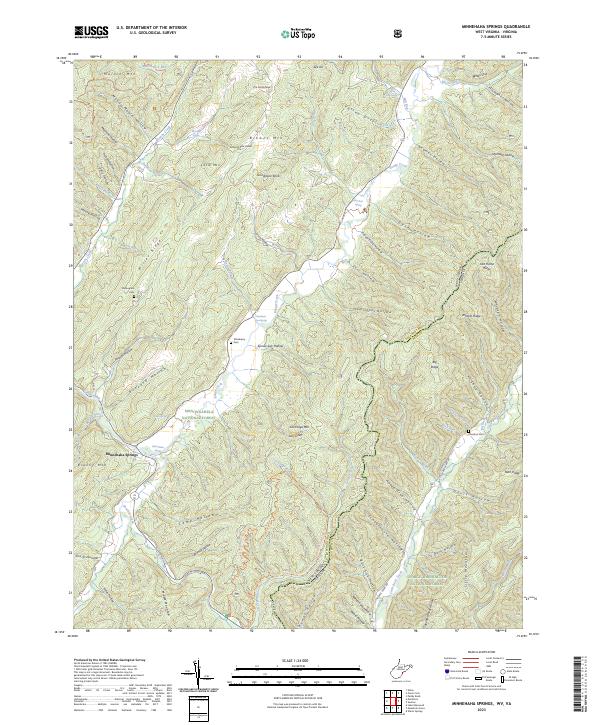 Minnehaha Springs, WV-VA — USGS 7.5-minute topo (2023)