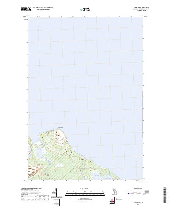 Adams Point, MI — USGS 7.5-minute topo (2023)