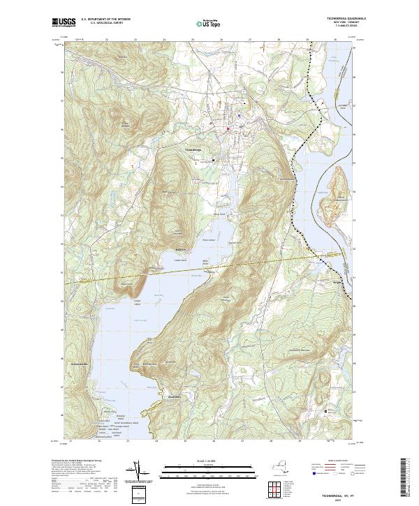 Ticonderoga, NY-VT — USGS 7.5-minute topo (2023)