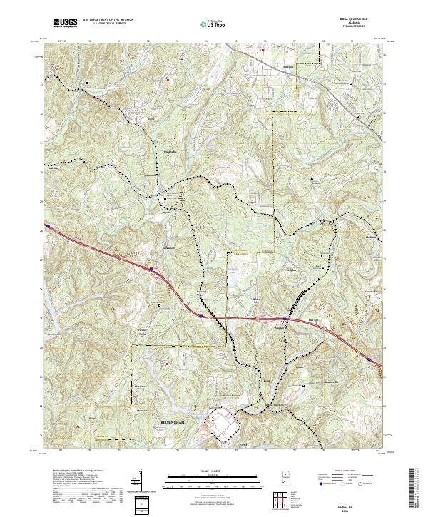 Dora, AL — USGS 7.5-minute topo (2024)