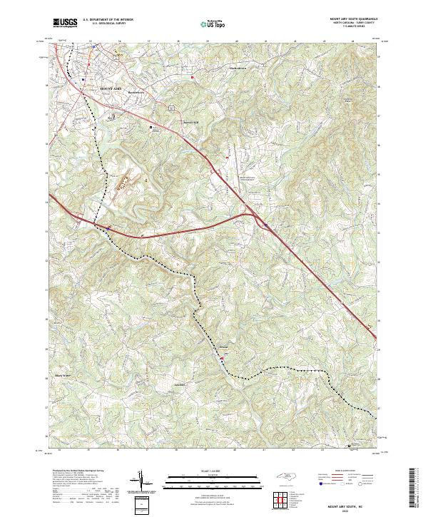 Mount Airy South, NC — USGS 7.5-minute topo (2022)