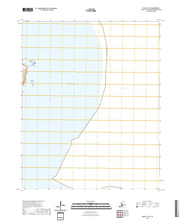 Kiska D-1 SW, AK — USGS 7.5-minute topo (2021)