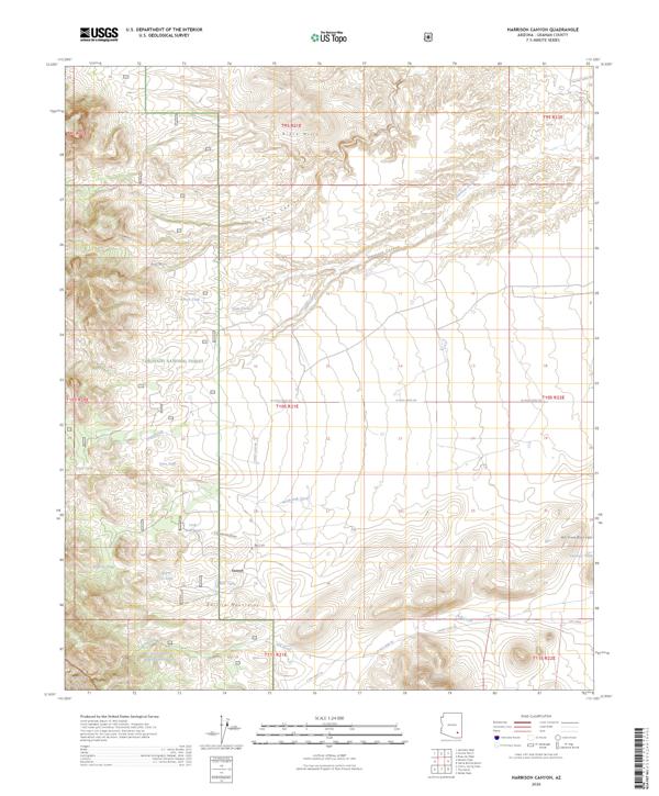 Harrison Canyon, AZ — USGS 7.5-minute topo (2026)