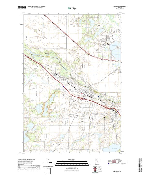 Monticello, MN — USGS 7.5-minute topo (2022)