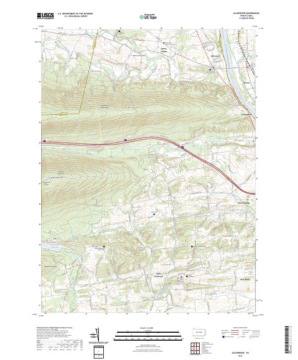 Allenwood, PA — USGS 7.5-minute topo (2023)