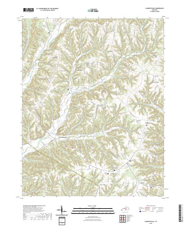 Clementsville, KY — USGS 7.5-minute topo (2022)