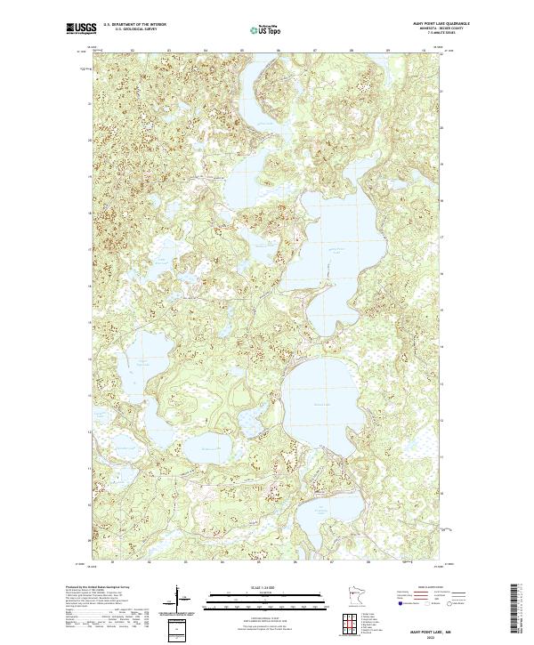 Many Point Lake, MN — USGS 7.5-minute topo (2022)