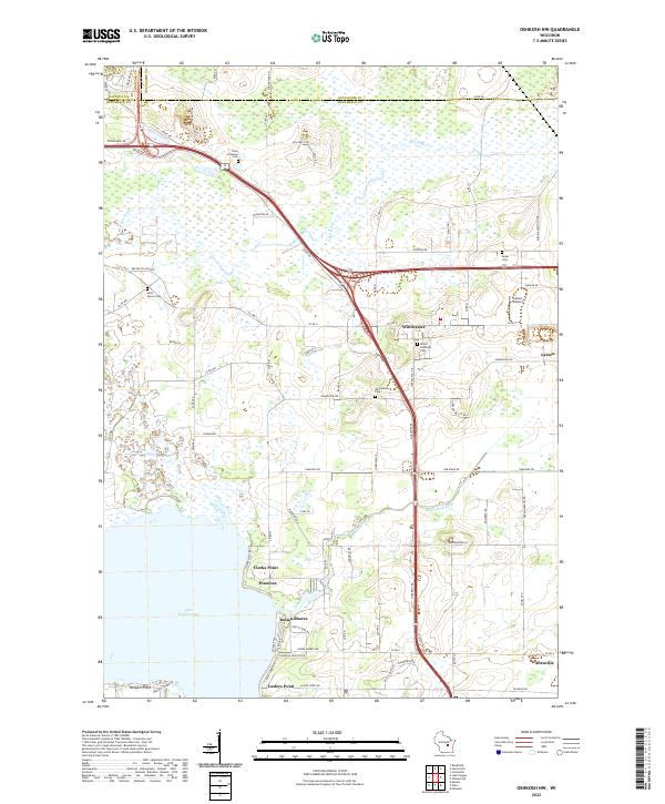 Oshkosh NW, WI — USGS 7.5-minute topo (2022)