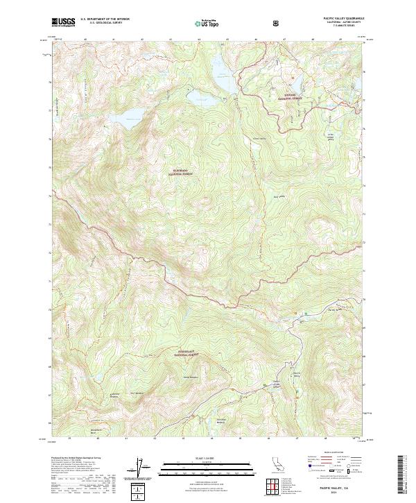 Pacific Valley, CA — USGS 7.5-minute topo (2021)