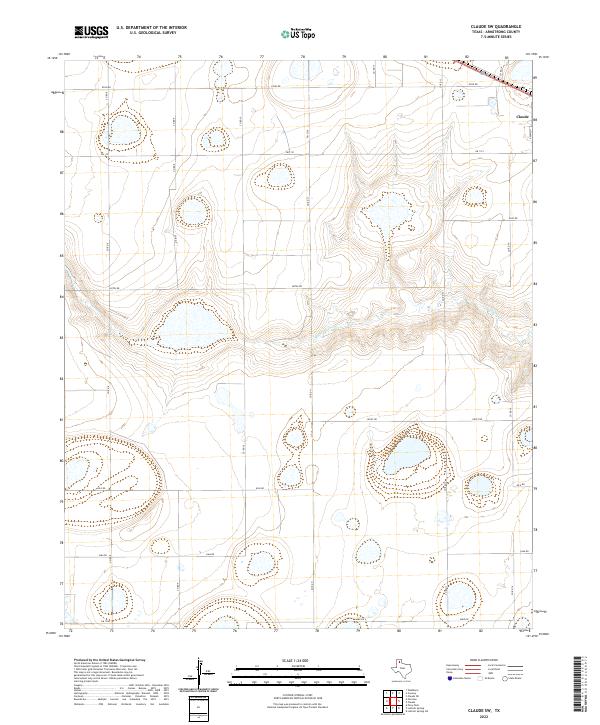 Claude SW, TX — USGS 7.5-minute topo (2022)