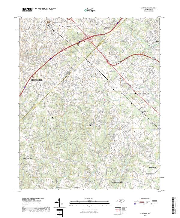 Matthews, NC — USGS 7.5-minute topo (2022)