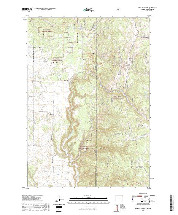 Parmlee Canyon, WY-SD — USGS 7.5-minute topo (2021)