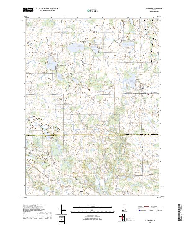 Silver Lake, IN — USGS 7.5-minute topo (2022)