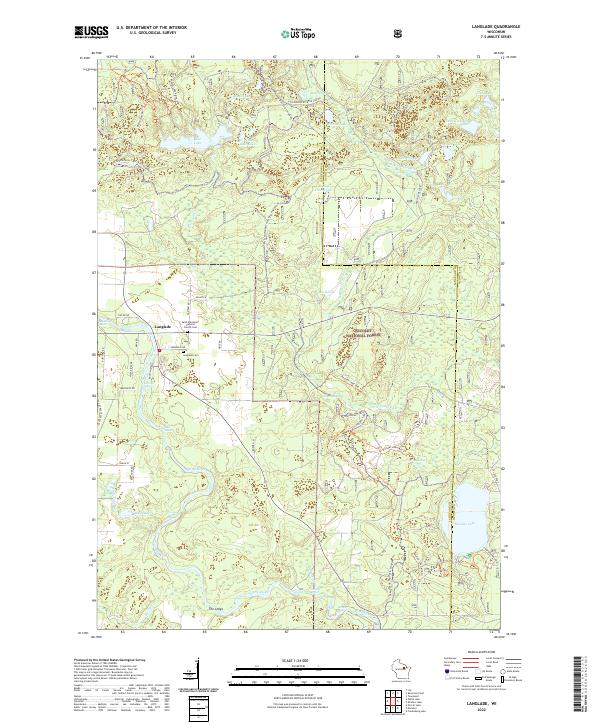 Langlade, WI — USGS 7.5-minute topo (2022)