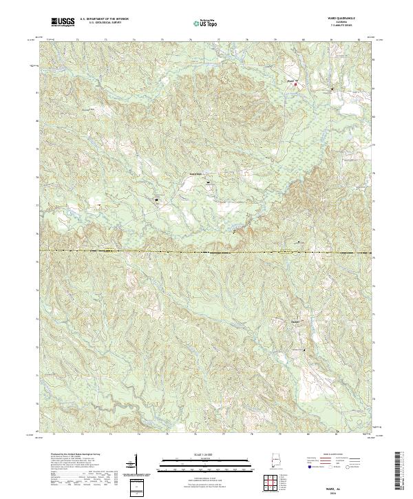 Ward, AL — USGS 7.5-minute topo (2024)
