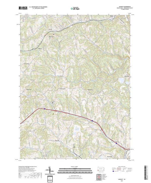 Hackett, PA — USGS 7.5-minute topo (2023)