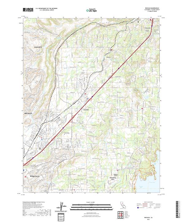 Rocklin, CA — USGS 7.5-minute topo (2021)