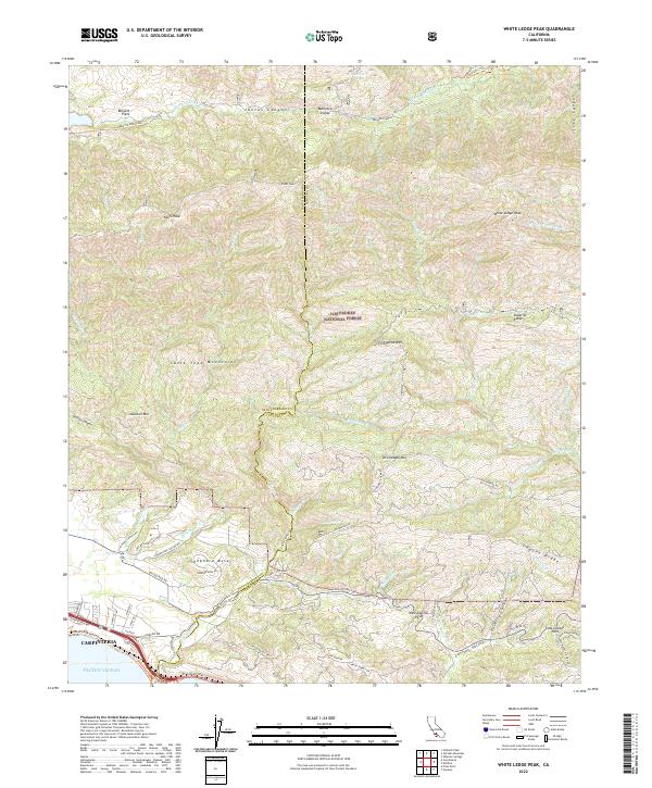 White Ledge Peak, CA — USGS 7.5-minute topo (2022)