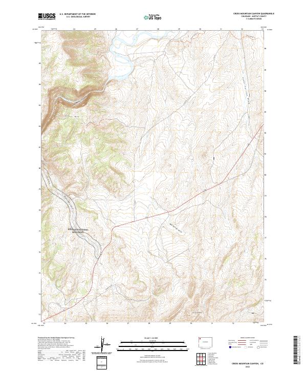 Cross Mountain Canyon, CO — USGS 7.5-minute topo (2022)