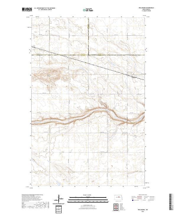Wellsburg, ND — USGS 7.5-minute topo (2024)