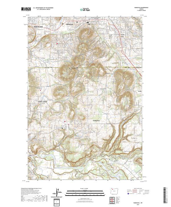 Damascus, OR — USGS 7.5-minute topo (2023)
