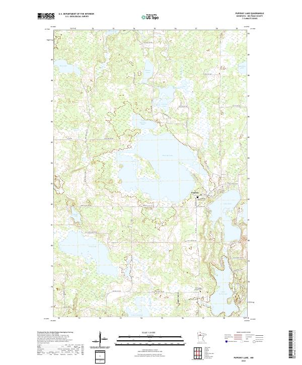 Puposky Lake, MN — USGS 7.5-minute topo (2022)