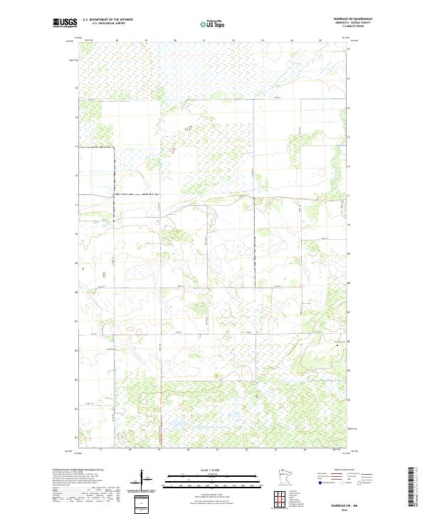 Warroad SW, MN — USGS 7.5-minute topo (2022)