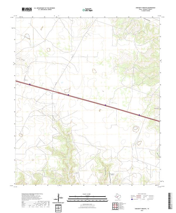 Crockett Heights, TX — USGS 7.5-minute topo (2022)