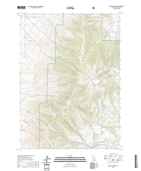 Mount Harrison, ID — USGS 7.5-minute topo (2023)