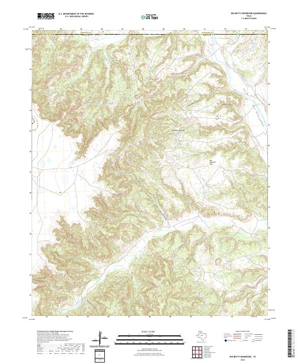 Big Betty Reservoir, TX — USGS 7.5-minute topo (2022)
