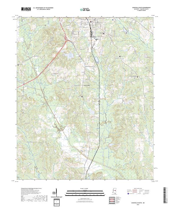 Louisville South, MS — USGS 7.5-minute topo (2024)