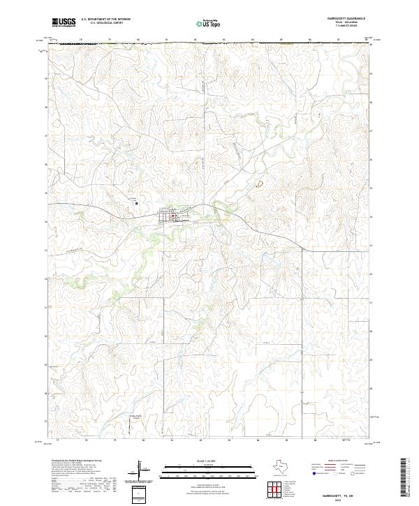 Darrouzett, TX-OK — USGS 7.5-minute topo (2022)