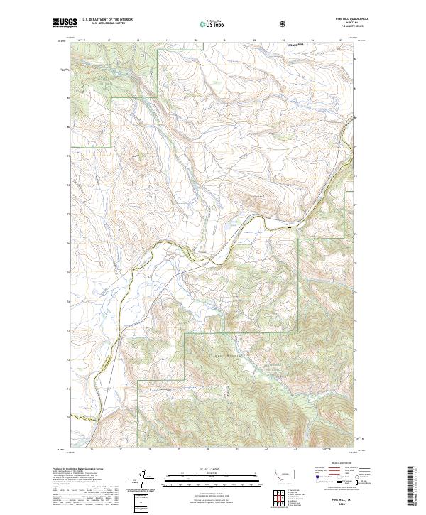 Pine Hill, MT — USGS 7.5-minute topo (2024)
