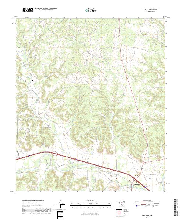 Elm Slough, TX — USGS 7.5-minute topo (2022)