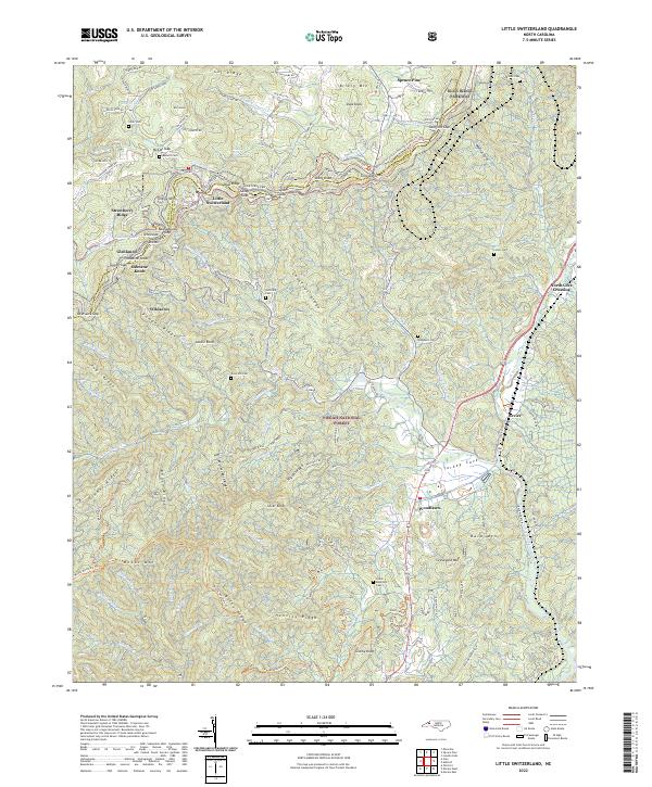 Little Switzerland, NC — USGS 7.5-minute topo (2022)