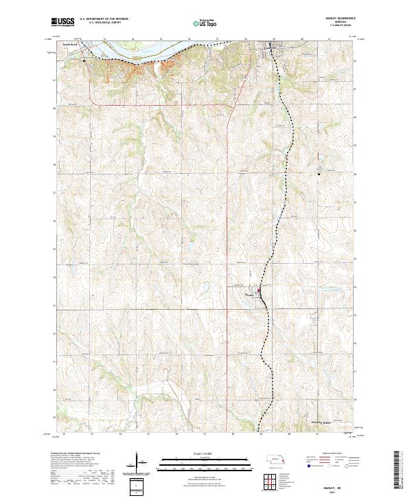 Manley, NE — USGS 7.5-minute topo (2021)
