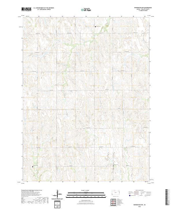 Kensington NW, KS — USGS 7.5-minute topo (2022)