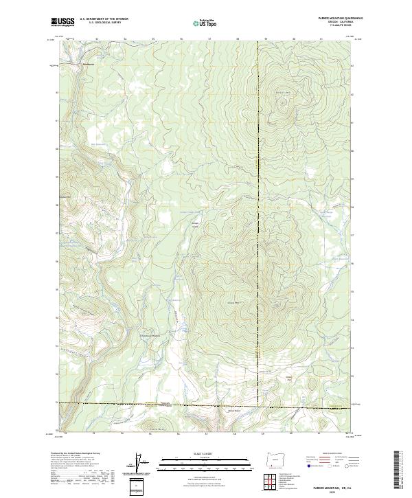 Parker Mountain, OR-CA — USGS 7.5-minute topo (2023)