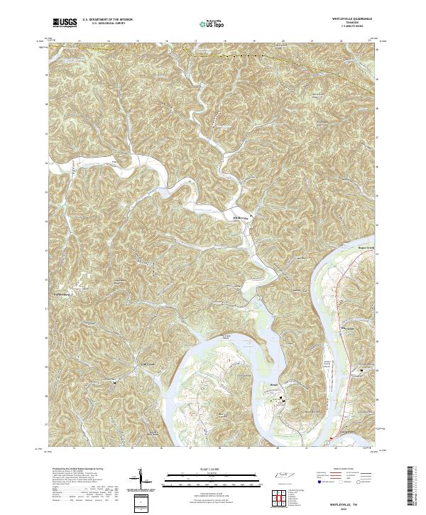 Whitleyville, TN — USGS 7.5-minute topo (2022)