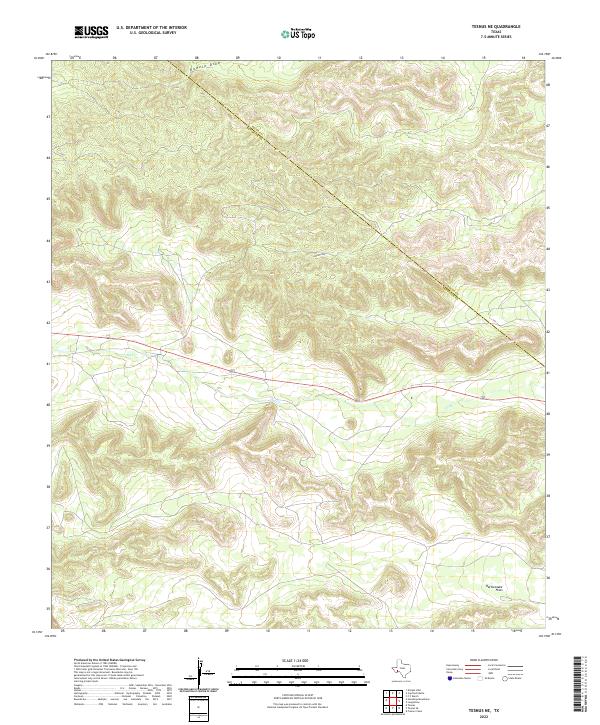 Tesnus NE, TX — USGS 7.5-minute topo (2022)