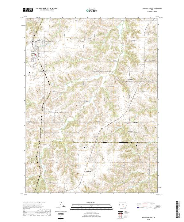 Melcher-Dallas, IA — USGS 7.5-minute topo (2022)