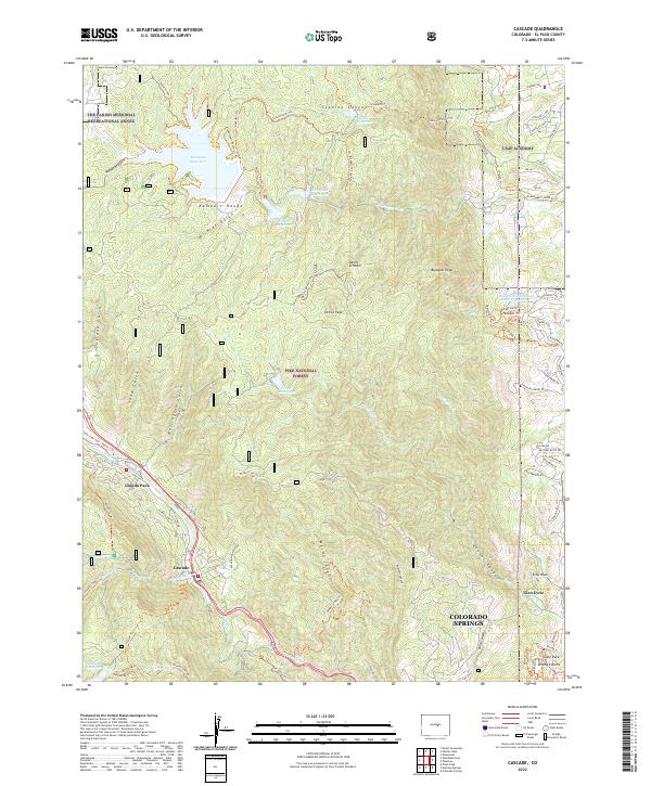 Cascade, CO — USGS 7.5-minute topo (2022)