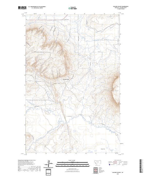 Cascade Colony, MT — USGS 7.5-minute topo (2024)