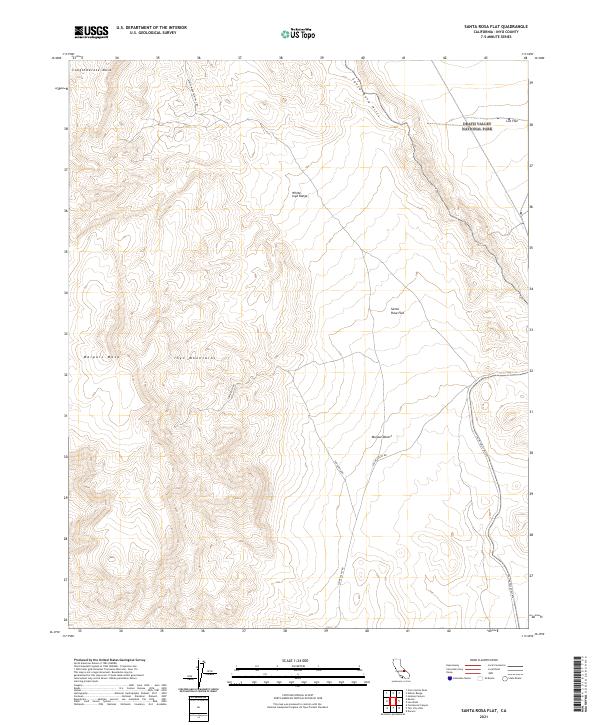 Santa Rosa Flat, CA — USGS 7.5-minute topo (2021)