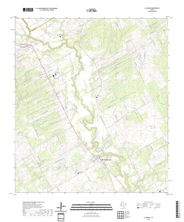 La Vernia, TX — USGS 7.5-minute topo (2022)