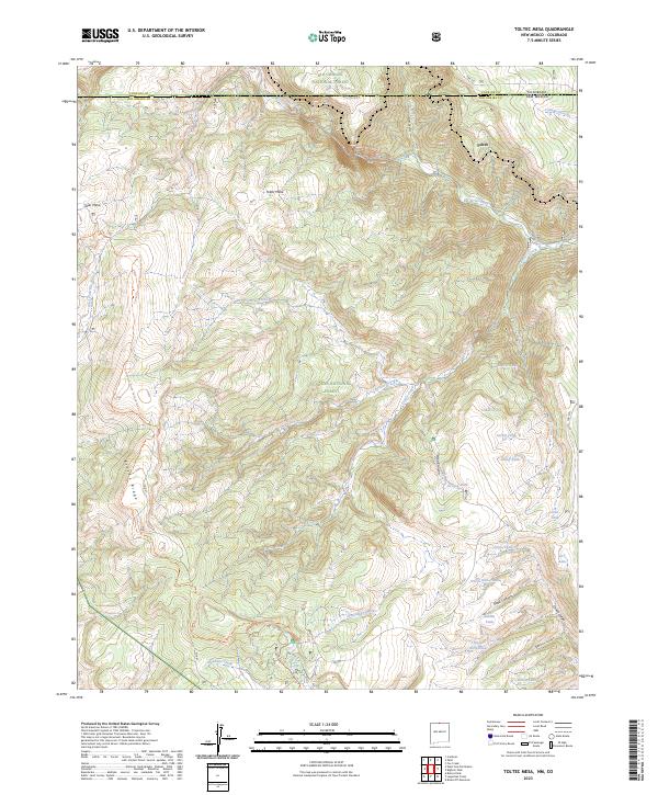 Toltec Mesa, NM-CO — USGS 7.5-minute topo (2023)