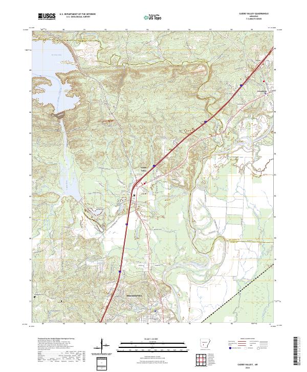 Caddo Valley, AR — USGS 7.5-minute topo (2024)