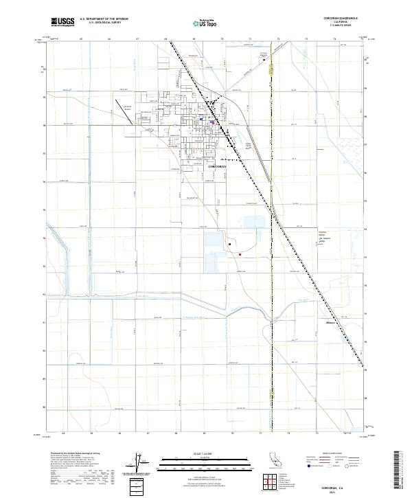 Corcoran, CA — USGS 7.5-minute topo (2021)